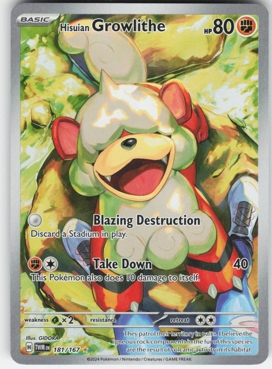 Hisuian Growlithe - 181/167 - SV06: Twilight Masquerade (TWM)